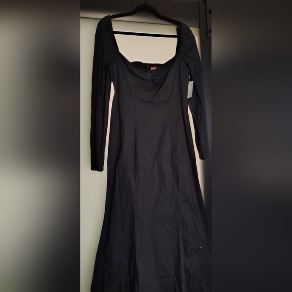 STAUD Elegant Black Long Sleeve Dress - Picture 3 of 6